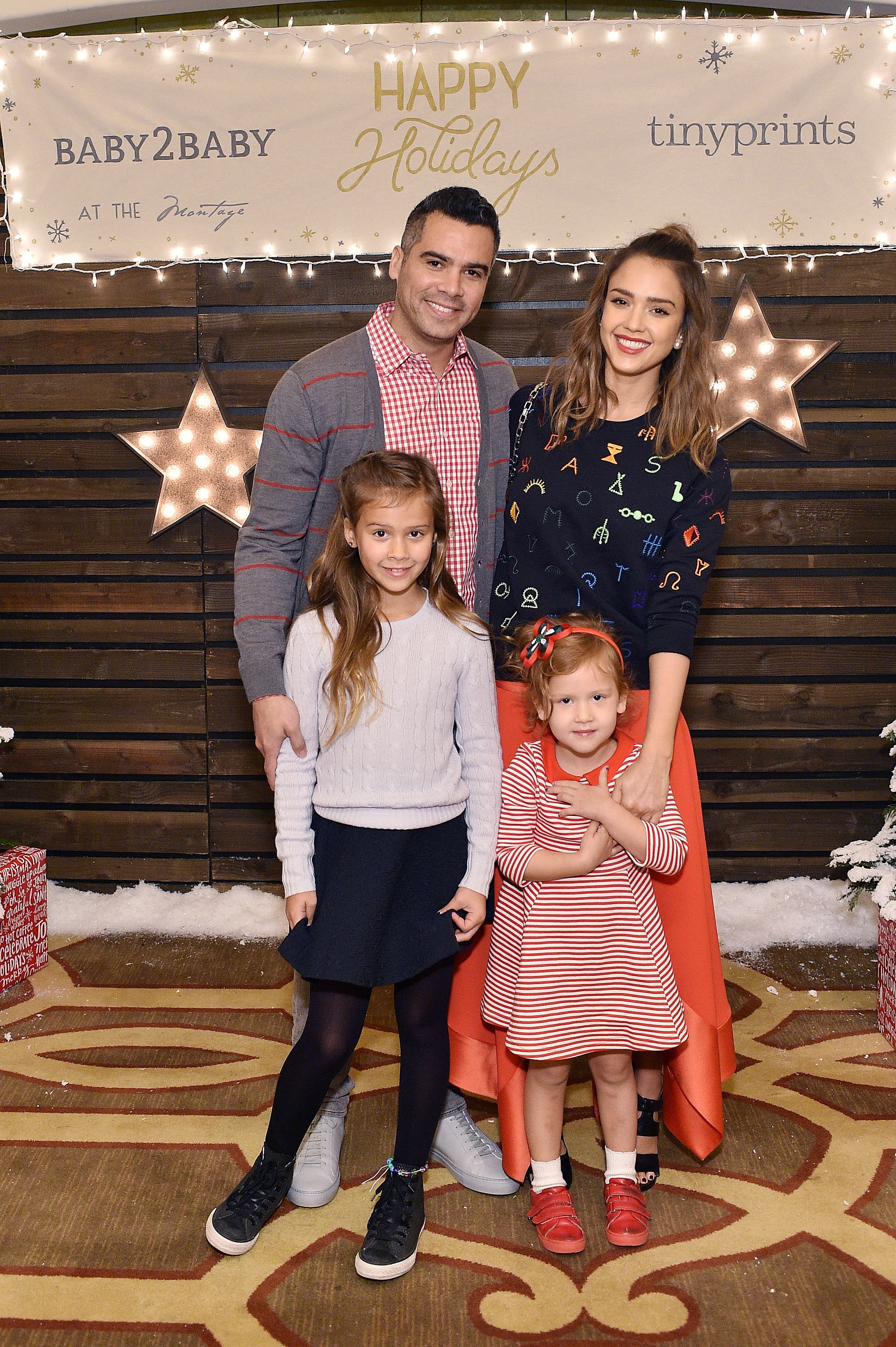 Jessica Alba and her family attended Baby2Baby's annual holiday party