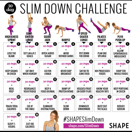 Lose Weight This Month with Our 30-Day Shape Slim Down Challenge