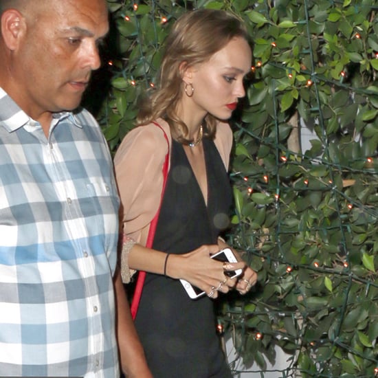 Lily-Rose Depp Saint Laurent Glitter Wedges June 2016