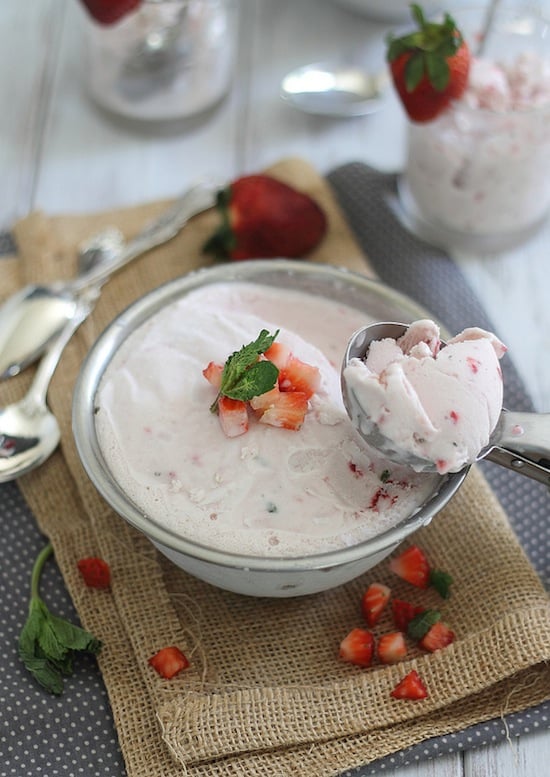 Homemade Strawberry Mint Ice Cream 45 Delicious NoBake Summer Dessert Ideas POPSUGAR Moms