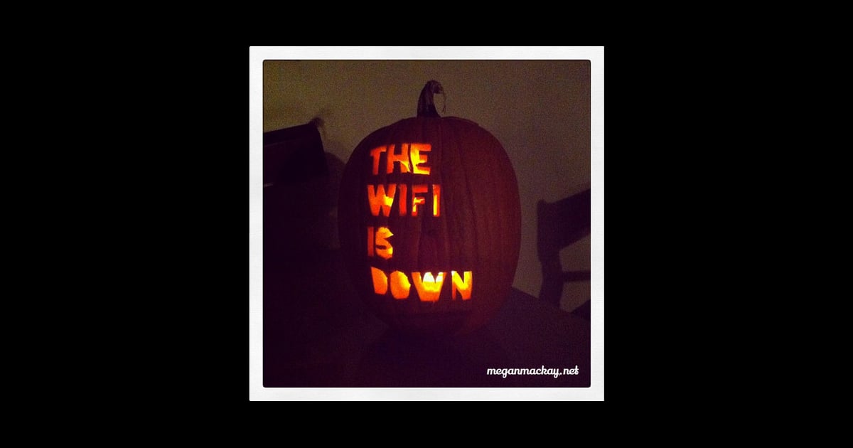 "The WiFi Is Down" Pumpkin 27 Geeky Pumpkins to Inspire Your