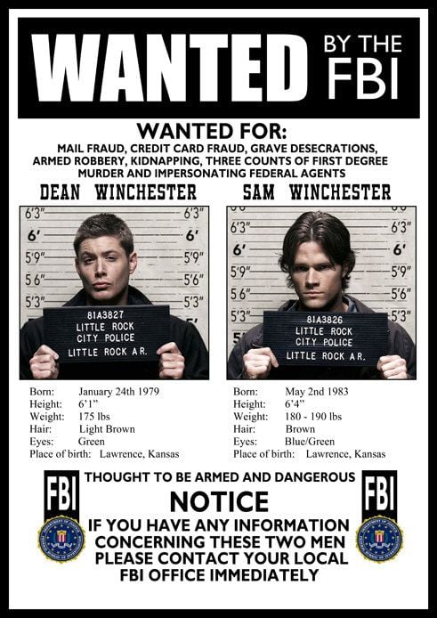 FBI Wanted Poster ($16) | 31 Gifts For the Supernatural Superfan