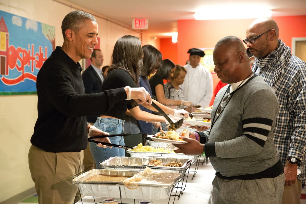 When he served Thanksgiving meals to homeless veterans in Washington DC