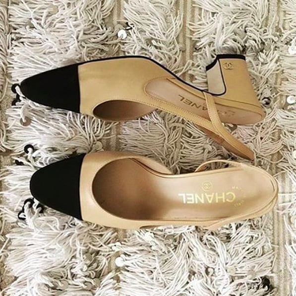 Chanel TwoTone Slingback Shoe POPSUGAR Fashion Chanel TwoTone Slingback Shoe POPSUGAR Fashion