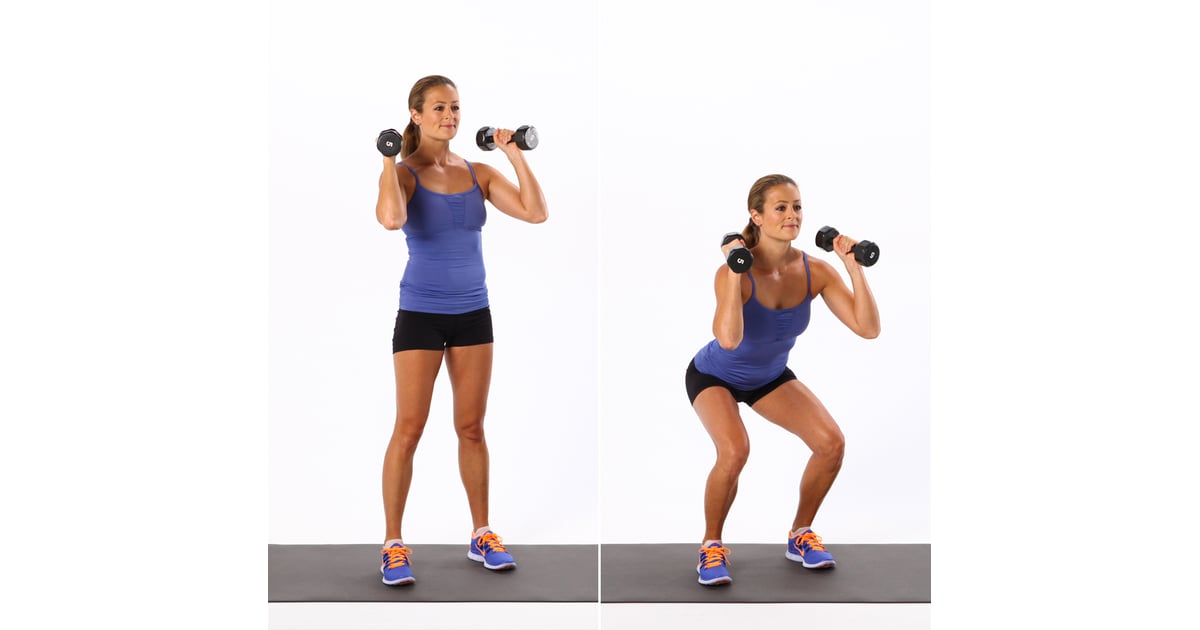 Dumbbell Squat 6 Ways to Tone Your Derriére With Dumbbells POPSUGAR Dumbbell Squat 6 Ways to Tone Your Derriére With Dumbbells POPSUGAR