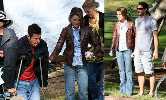 Keri Russell and Adam Sandler on the Set of Bedtime Stories Keri Russell and Adam Sandler on the Set of Bedtime Stories