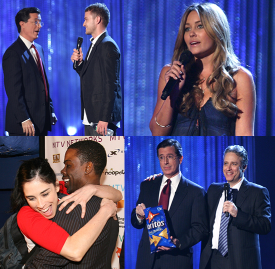 Lauren Conrad, Justin Timberlake, Jon Stewart, Stephen Colbert at MTV Upfront Presentation NYC Lauren Conrad, Justin Timberlake, Jon Stewart, Stephen Colbert at MTV Upfront Presentation NYC
