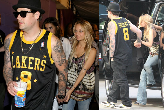 Photos of Nicole Richie and Joel Madden at the Lakers Game Photos of Nicole Richie and Joel Madden at the Lakers Game