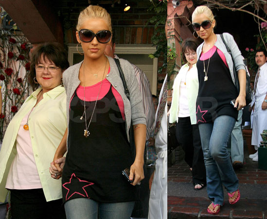 Xtina and Her Mom Kick it at The Ivy for Mother's Day Xtina and Her Mom Kick it at The Ivy for Mother's Day