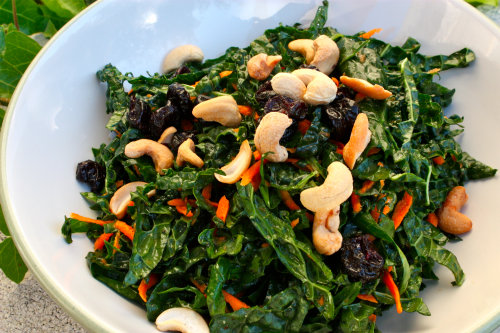 Kale Salad With Dried Cherries and Cashews