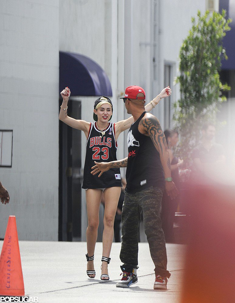 Miley Cyrus in Chicago Bulls Jersey | Photos | POPSUGAR Celebrity