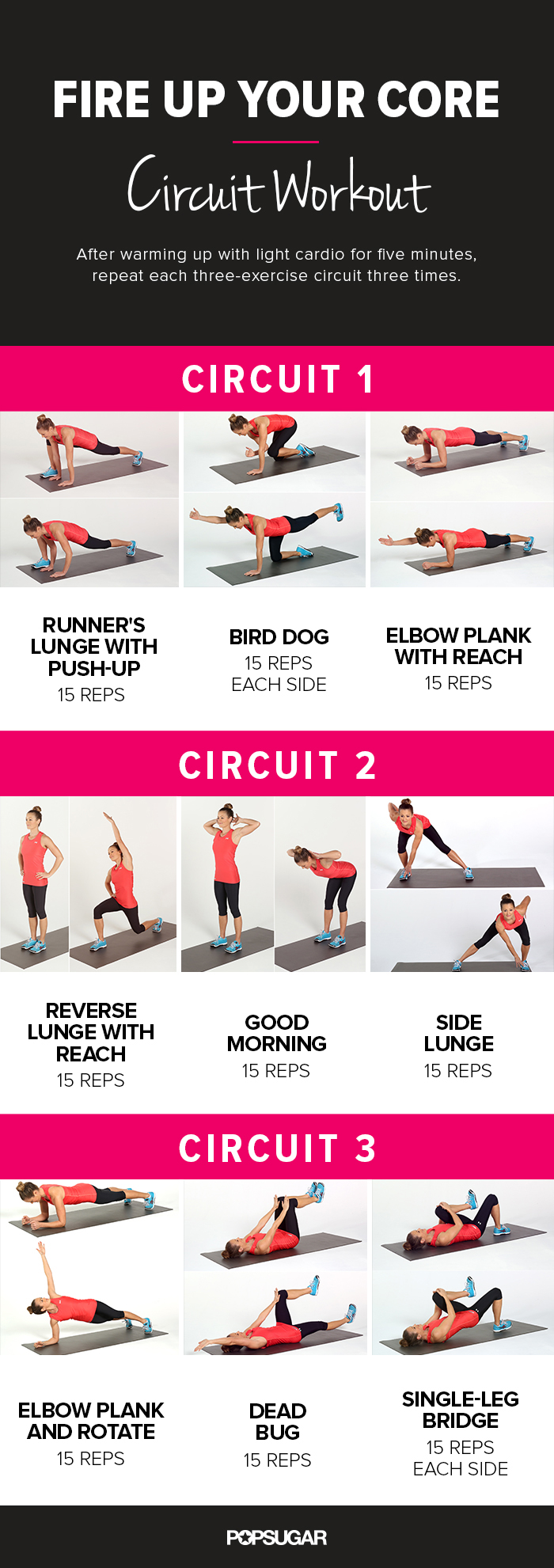 Printable Core Workout Popsugar Fitness 2574