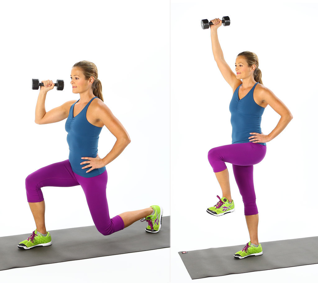 Lunge With Overhead Lift | Sculpt a Better Butt With These 14 Lunge ...