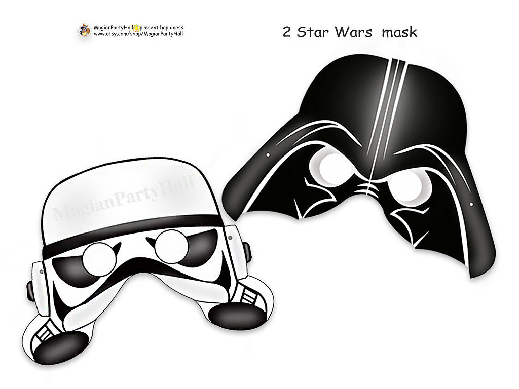 Represent the Empire's side with Darth Vader and Stormtrooper masks ...
