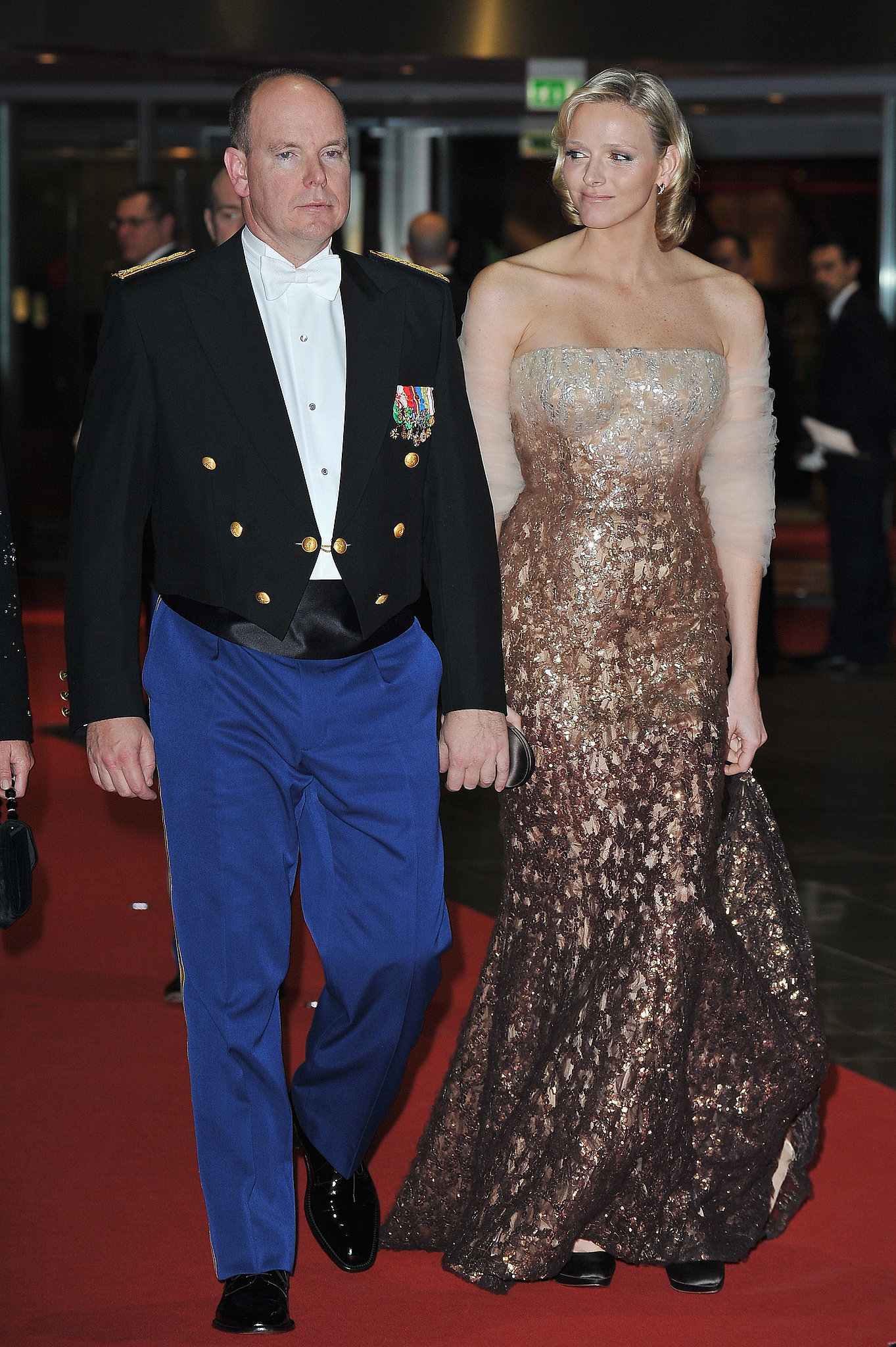 Prince Albert and Princess Charlene arrived at the Monaco National ...