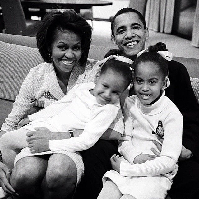 Michelle Obama shared a throwback photo of the first family, writing ...