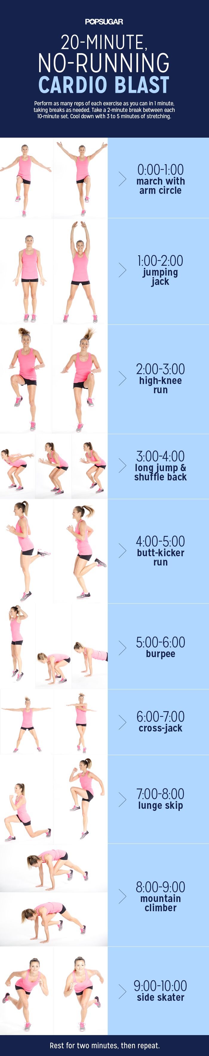 Minute No Running Cardio Blast Popsugar Fitness Uk