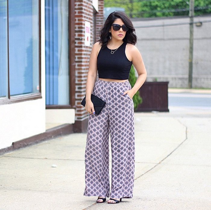 A Black Top, Patterned Trousers, and Heels | 40 Outfits to Try When You ...