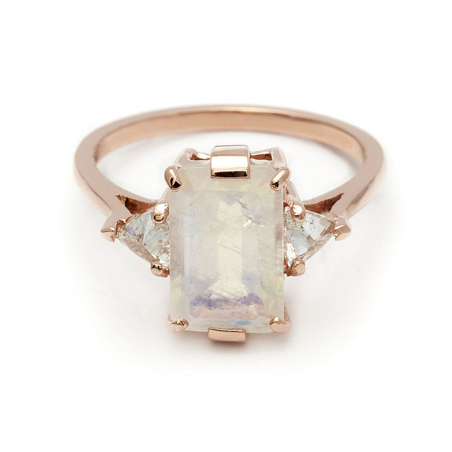 Bea Three Stone Ring With Rainbow Moonstone, $4,000 | Engagement Rings ...