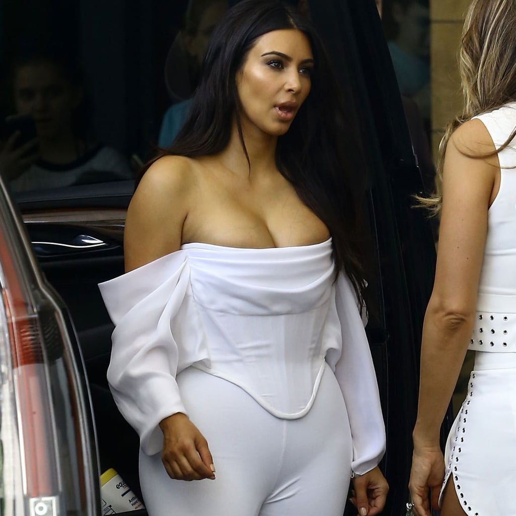 Kim Kardashian White Jumpsuit in Miami April 2016  POPSUGAR Fashion