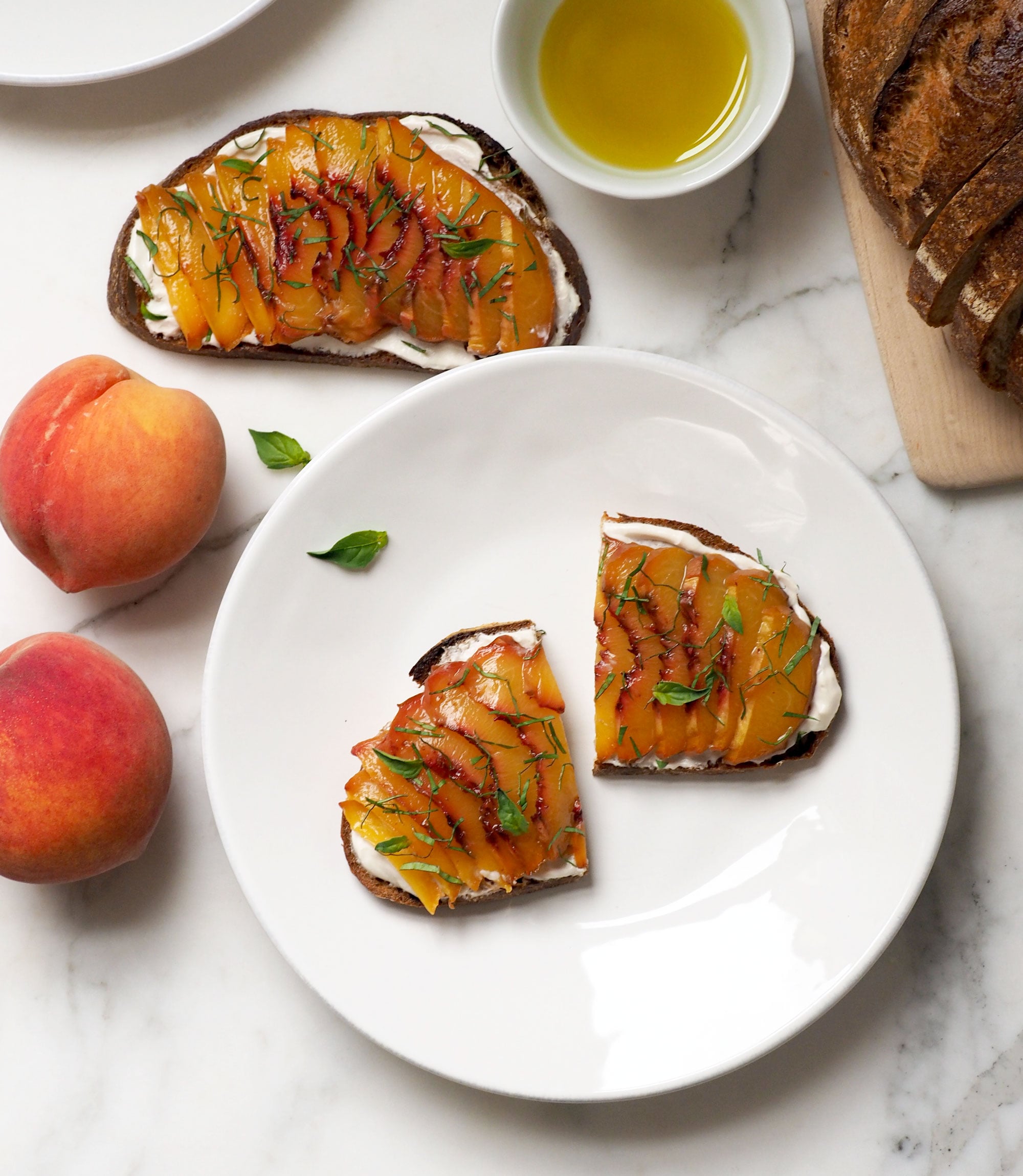 Roasted Peach Bruschetta Recipe POPSUGAR Fitness