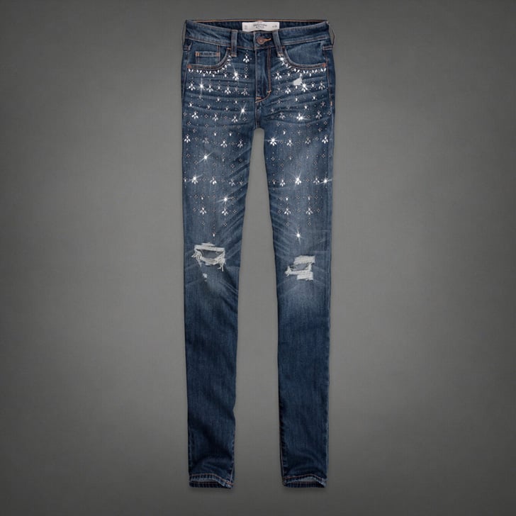 Abercrombie and Fitch Embellished Distressed Skinny Jeans | POPSUGAR ...