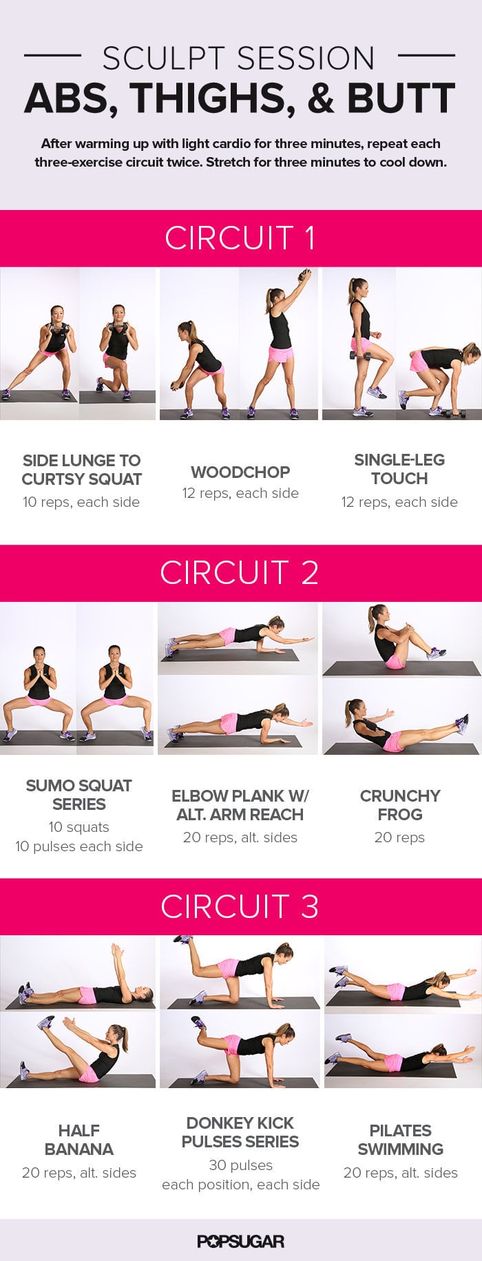 Workout to Tone Abs, Thighs and Butt | POPSUGAR Fitness Australia