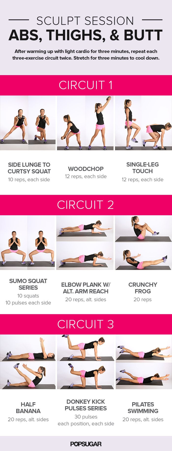 Workout to Tone Abs, Thighs and Butt POPSUGAR Fitness Australia