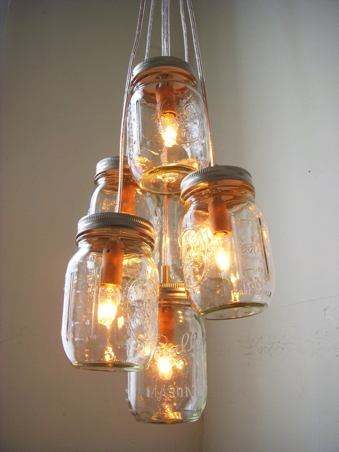Mason Jar Chandelier | 221 Upcycling Ideas That Will Blow Your Mind ...